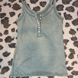 Aerie Green Ribbed Tank Top